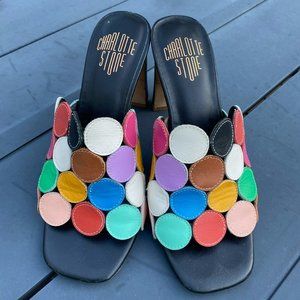 Charlotte Stone "Mary" Mules in Confetti